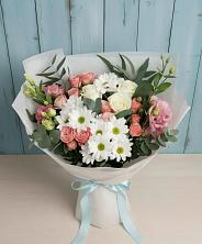 Букет цветов из:  Розы, Лизиантусы и Хризантемы в Эльбрусский