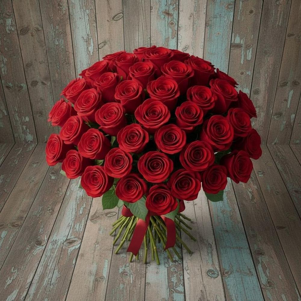 Букет 55 Красных роз Фридом в Эльбрусский