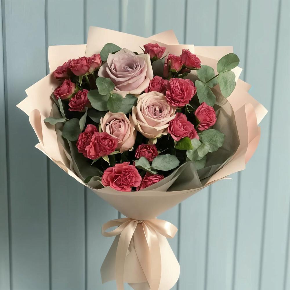 Букет цветов из: Гвоздики и Розы в Эльбрусский