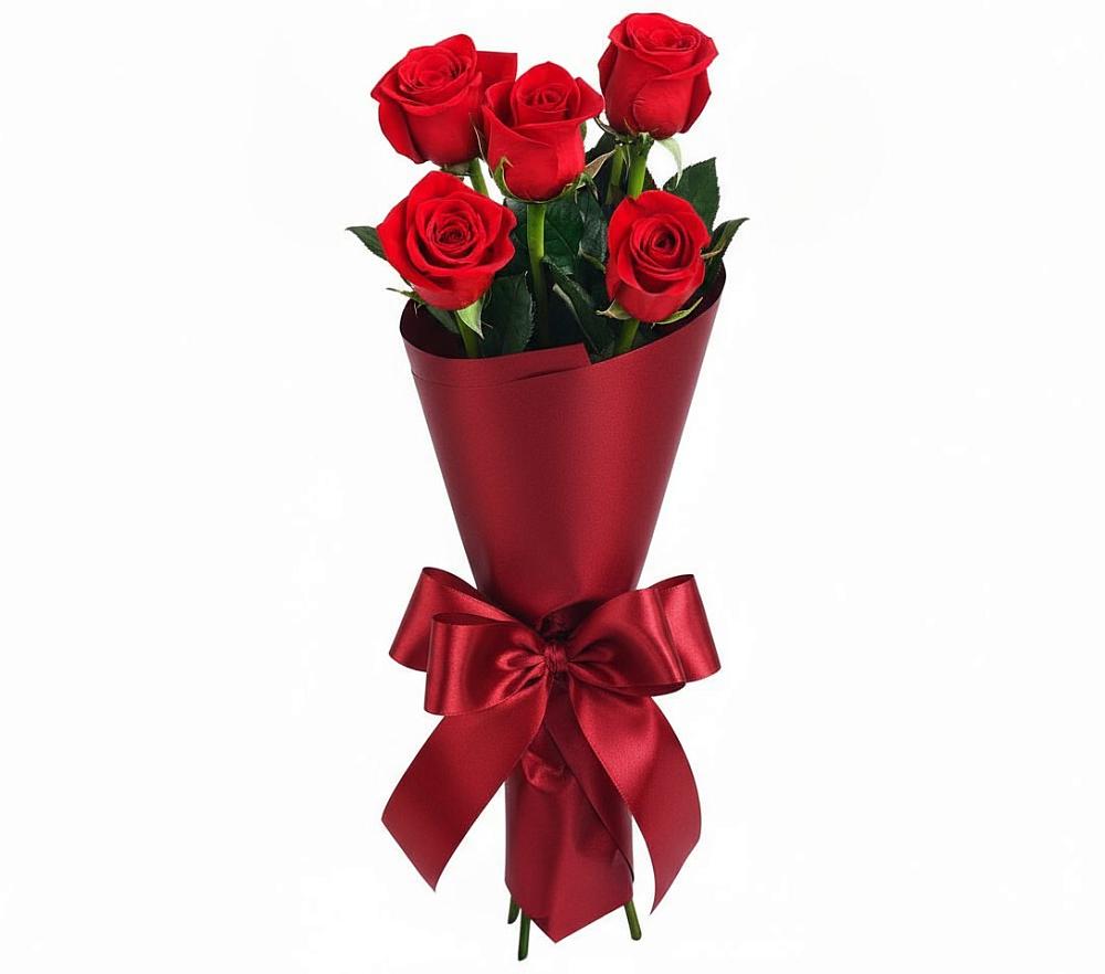 Букет 5 Красных роз Эдлесс Лав в Эльбрусский