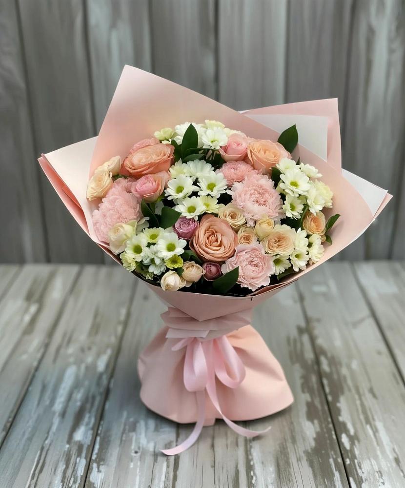 Букет цветов из: Гвоздики, Розы и Хризантемы в Эльбрусский