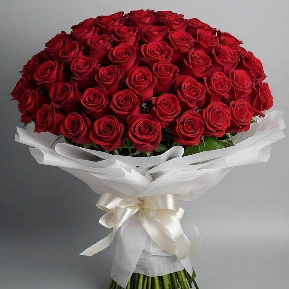 Букет 101 Красная роза Блэк Мэджик в Эльбрусский