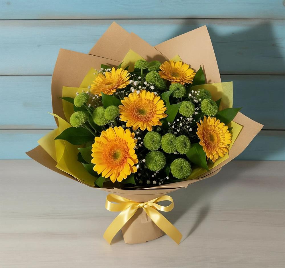 Букет цветов из: Герберы и Хризантемы в Эльбрусский