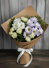 Букет цветов из:  Хризантемы и Розы #REPLACE_PRED# Эльбрусский