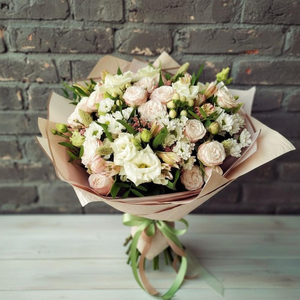 Букет цветов из: Альстромерии, Розы и Хризантемы в Эльбрусский