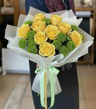 Букет цветов из:  Хризантемы и Розы в Эльбрусский