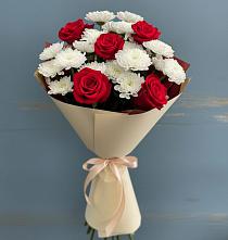 Букет цветов из:  Розы и Хризантемы в Эльбрусский