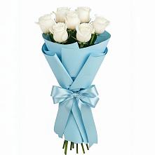 Букет 7 белых роз Проуд в Эльбрусский