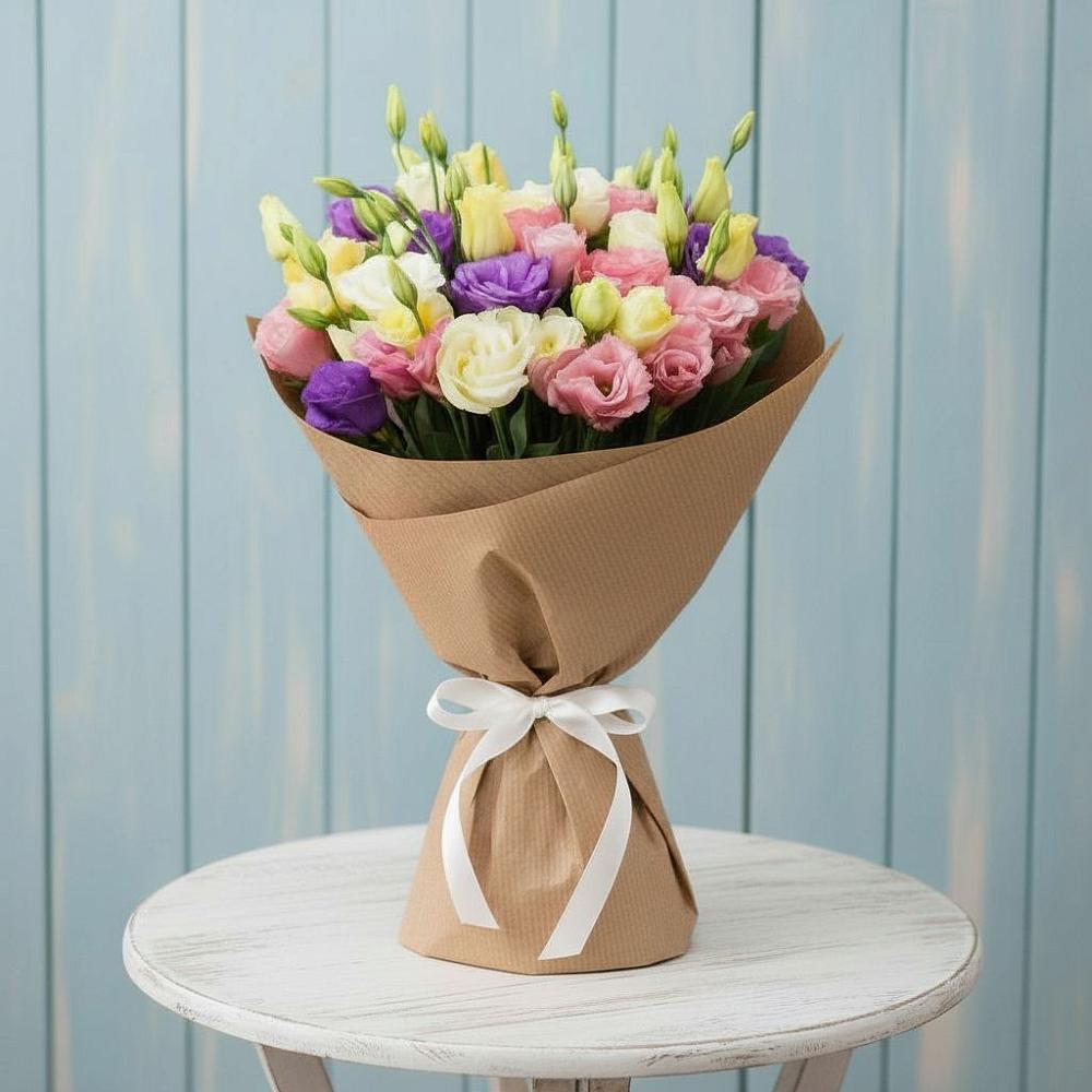 Букет цветов из: Лизиантусы в Эльбрусский