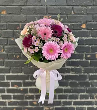 Букет цветов из:  Герберы и Хризантемы в Эльбрусский