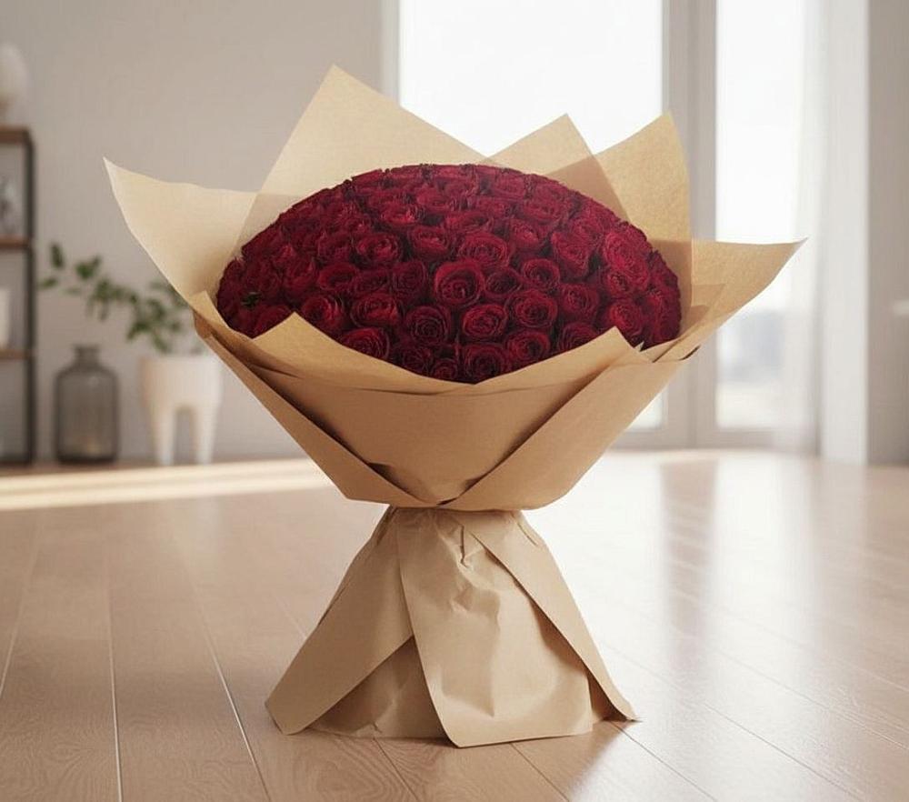 Букет 101 Красная роза в Эльбрусский