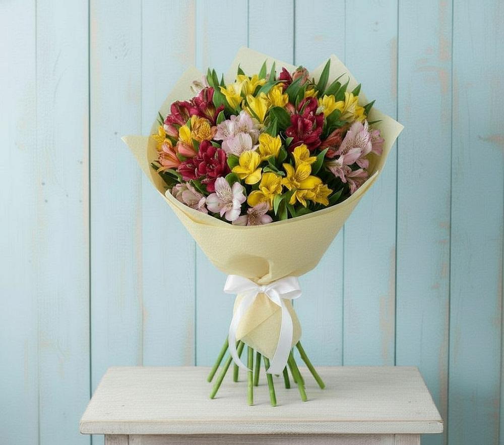 Букет цветов из: Альстромерии в Эльбрусский