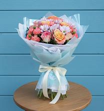 Букет цветов из:  Хризантемы и Розы в Эльбрусский