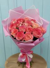 Букет 15 Розовых роз Равель в Эльбрусский