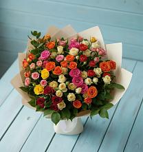 Букет Микс из разноцветных кустовых роз #REPLACE_PRED# Эльбрусский