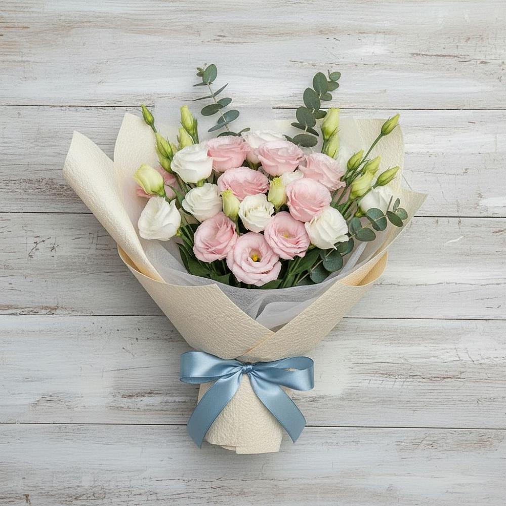 Букет цветов из: Лизиантусы в Эльбрусский